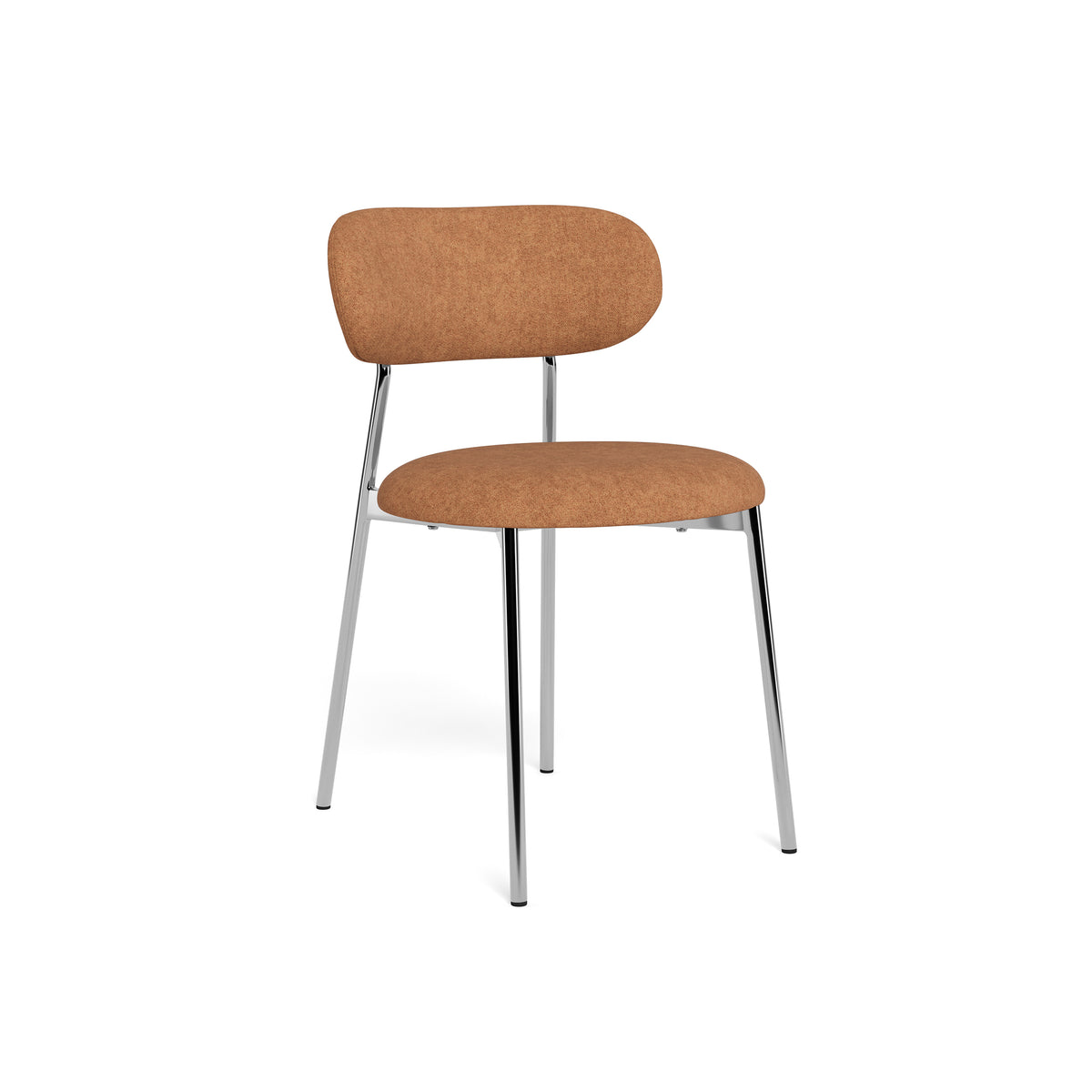 Dotto-stoel 47x79 Terracotta met schuine rand – gestoffeerde eetkamerstoel op verchroomde poten