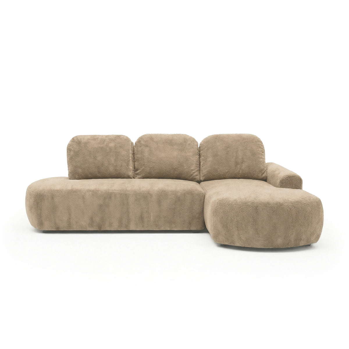 Moluni-hoekbank 263 cm Zandkleurig (BELLINI 07), rechtszijdig – hoekbank in modern-organic stijl