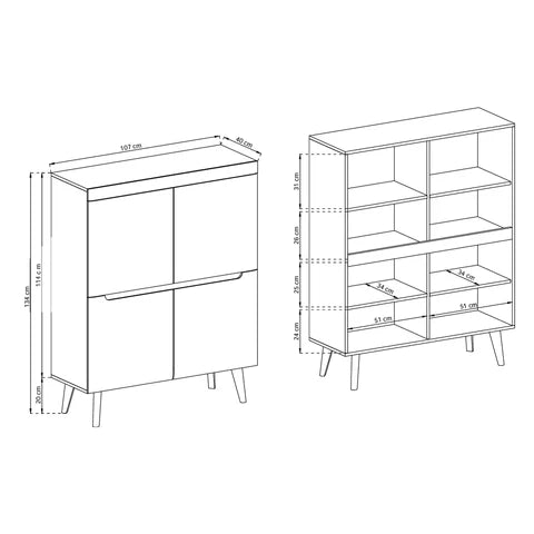 Trava Sideboard 107x134, Scandinavian Style – photo 5