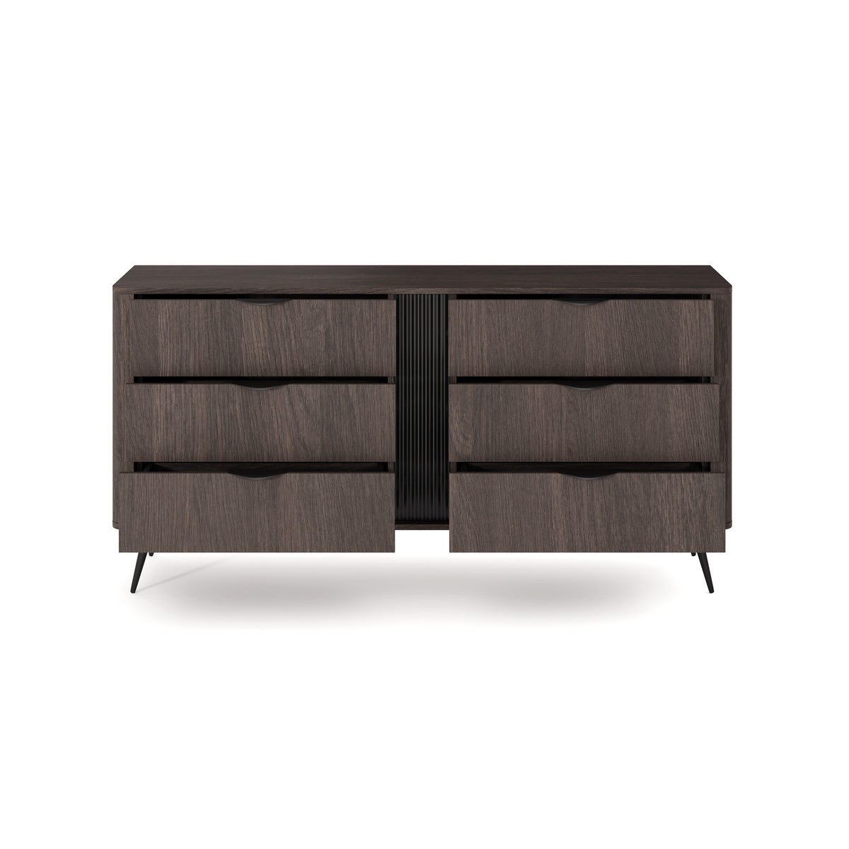 Velia Chest of Drawers with 6 Drawers 163x81, Soft Loft Style – with doors open
