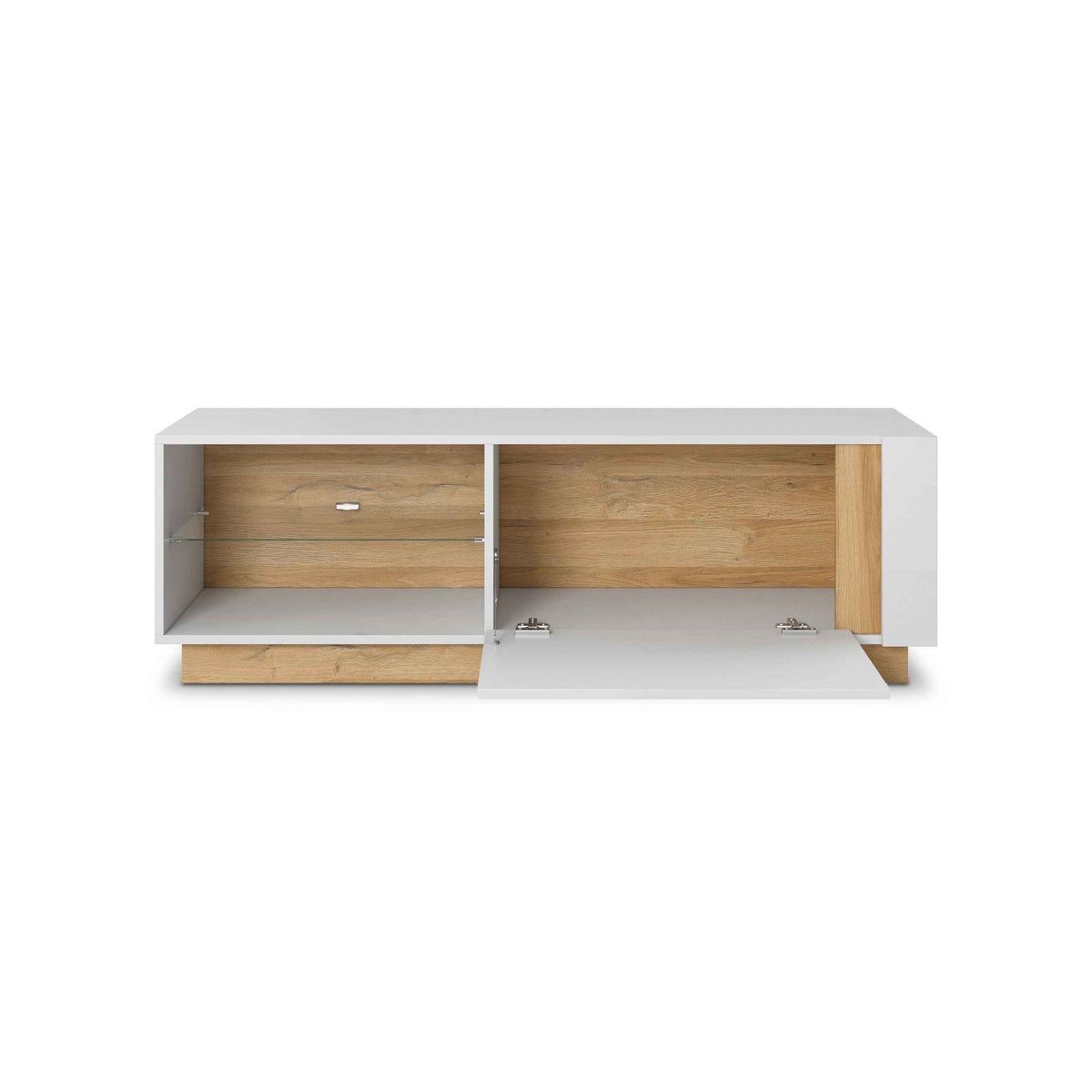 Armelia TV Unit 138x46, Glamour Style – with doors open