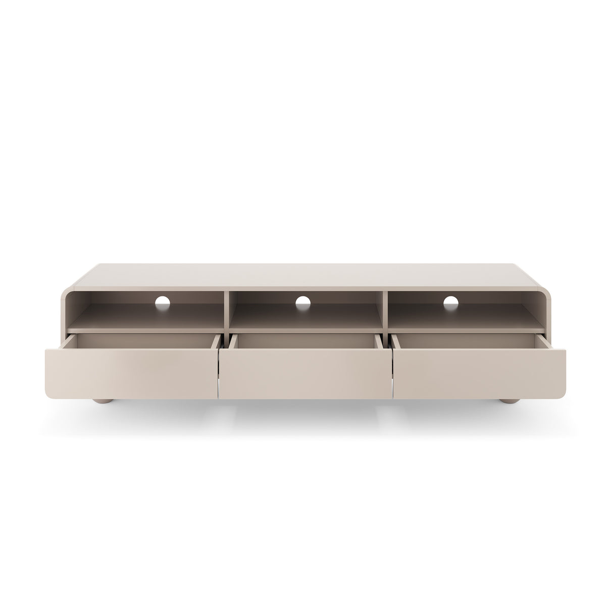 Ballo TV Unit 180x44, Japandi Style – with doors open