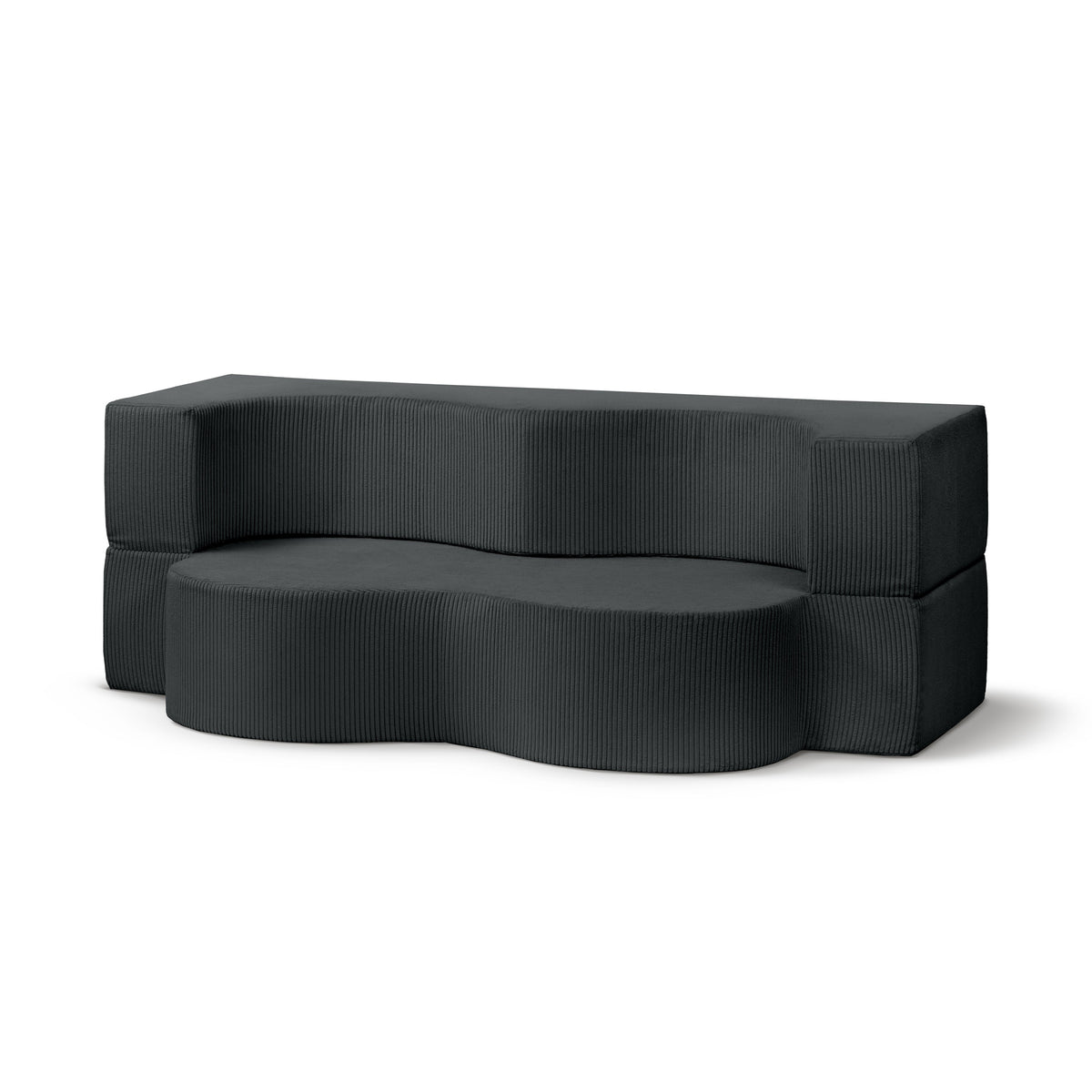 Kamelia Freestanding Foam Sofa Bed 200 cm, Japandi Style – Anthracite (POSO 34)