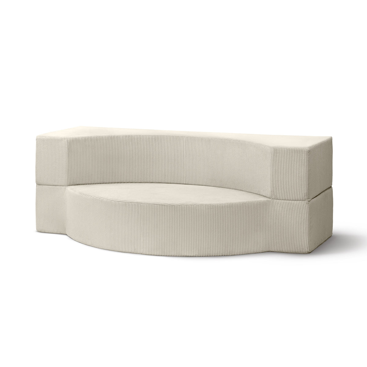 Lunaria Modular Foam Sofa Bed 200 cm, Japandi Style – Ivory (POSO 105)
