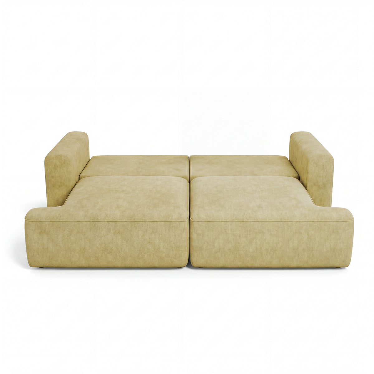 Senvali-bank 241 cm Gouden Sepia (CLOUD 32), uitgeklapt – slaapoppervlak 198 × 140 cm, bank voor dagelijks gebruik