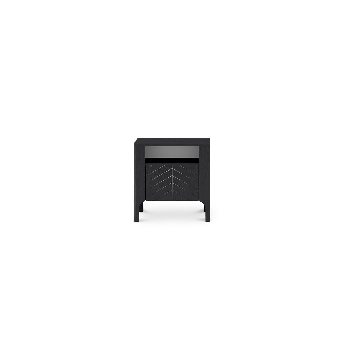 Nachtkastje EKLIPSO 54x57 met open nis in moderne stijl - kleur Zwart | Pillovely