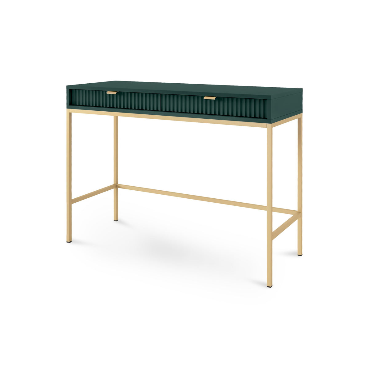 Roza Dressing Table 104x78 cm, Glamour Style – Labrador Green, Gold