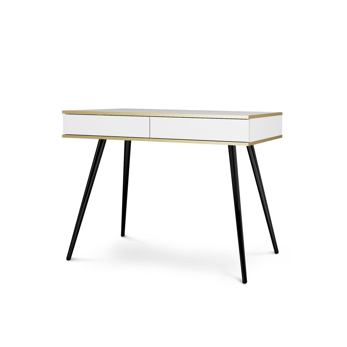 Meva Dressing Table 102x80 cm, Modern Classic Style – White, Black