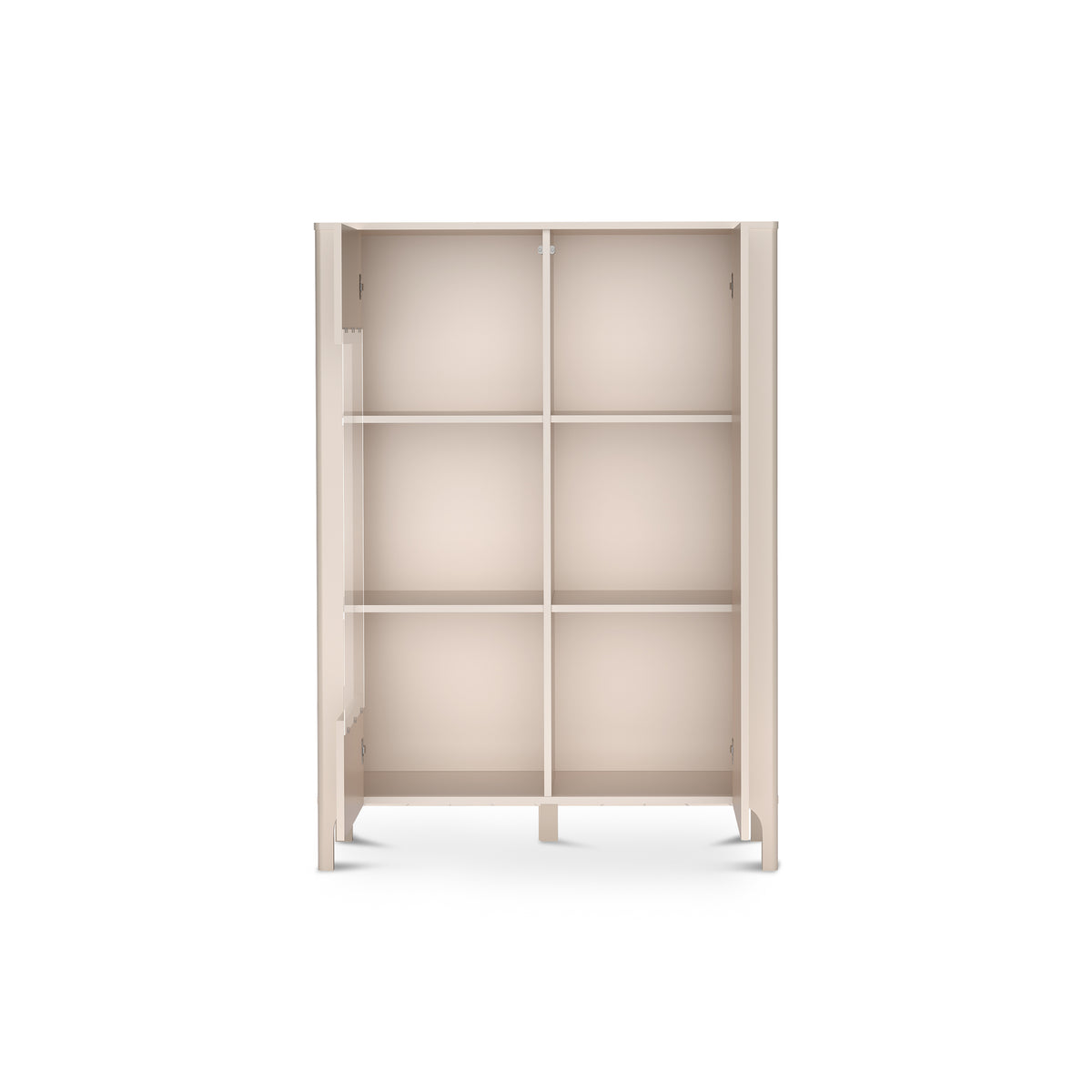 EKLIPSO 103x145 witryne met glas in moderne stijl, kleur Kasjmier - interieur na opening | Pillovely