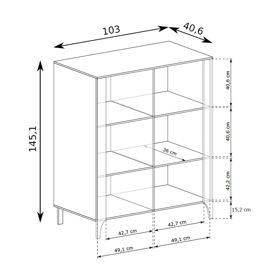 EKLIPSO 103x145-raam met beglazing in moderne stijl - maattekening | Pillovely