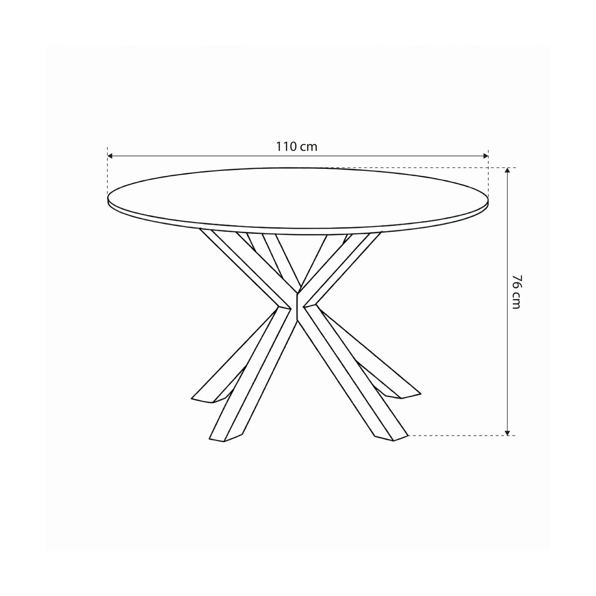 Morial Round Dining Table for the Living and Dining Room, Elegant Style – dimensions drawing