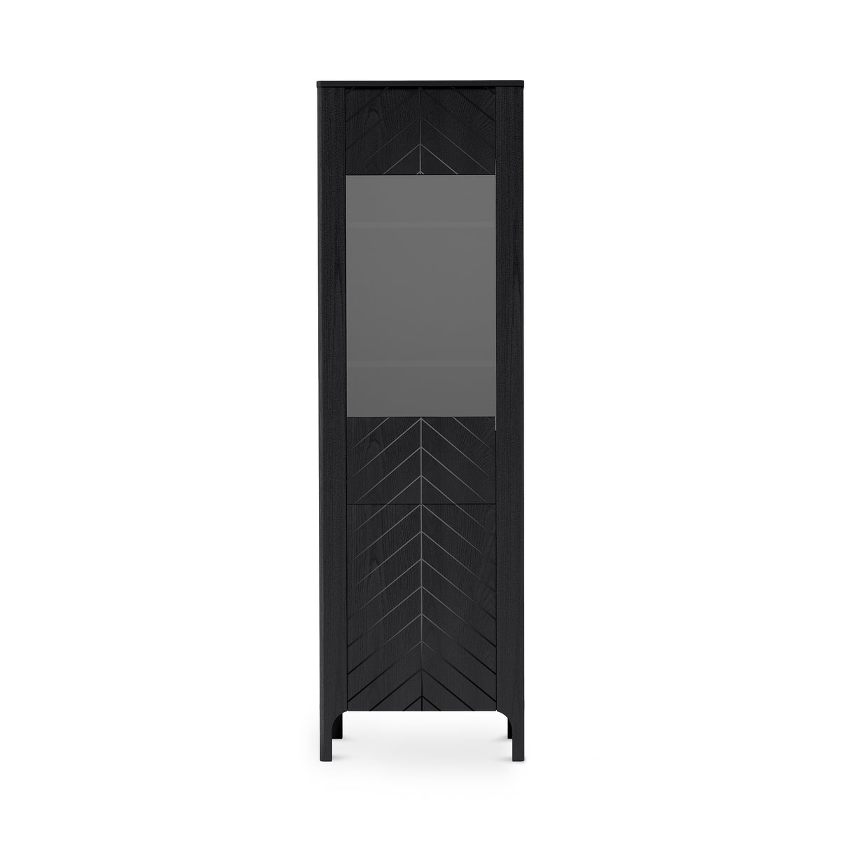 Hoge EKLIPSO-vitrinekast 60x197 met moderne beglazing - kleur Zwart | Pillovely