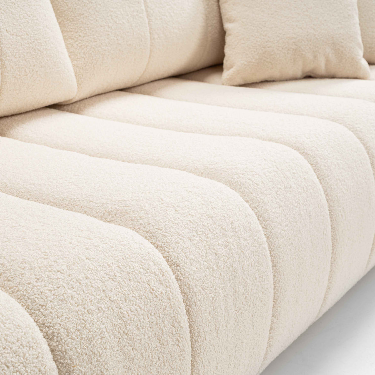 Baloa 3 Seater Sofa Bed 144x200, Scandinavian Style – close-up of details and texture