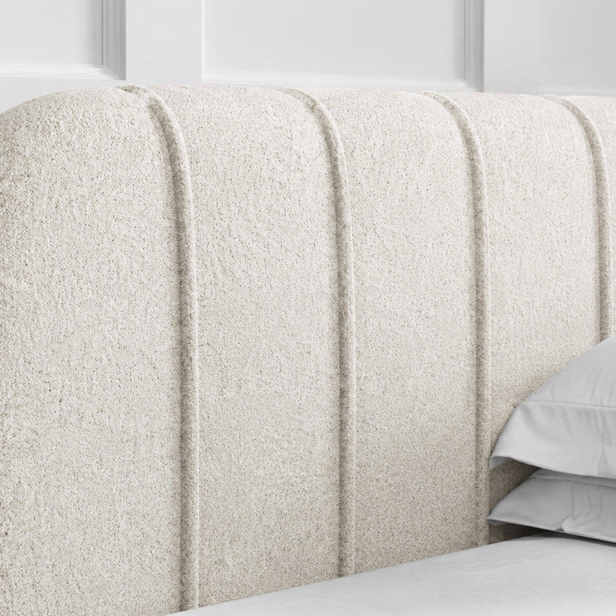 Apfella Upholstered Ottoman Bed with Storage, Modern Style – close-up of details and texture