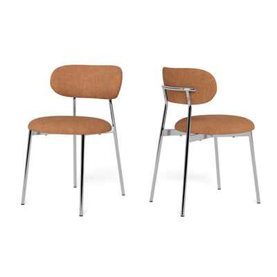Set van twee Dotto-stoelen met verchroomde poten in modern-retro-stijl – hoofdfoto van het product