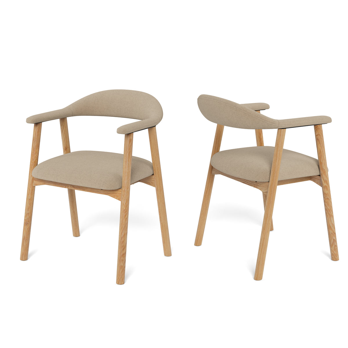 Hikari Komfort Set of Two Chairs with Armrests, Scandinavian Style – main photo | Pillovely