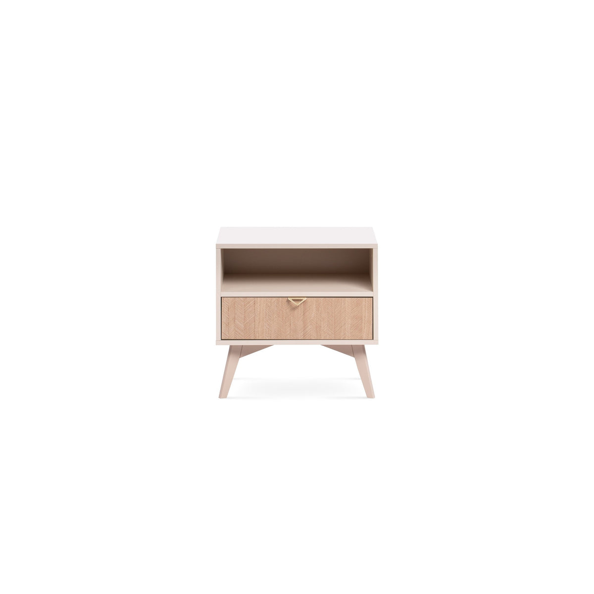 Mandala Bedside Table with Drawer and Open Shelf 54x54 cm, Boho Style – photo 4