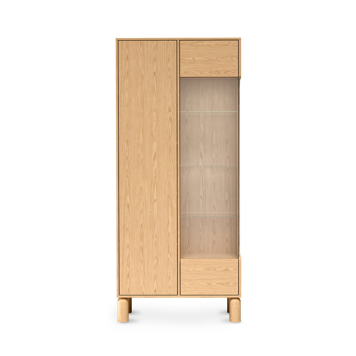 Hoge vitrine 89x197 met beglazing in Scandinavische stijl | FJORD Nee