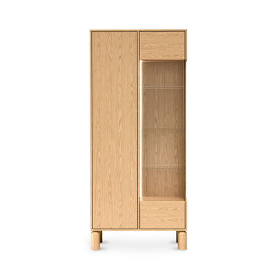 Hoge vitrinekast 89x197 met beglazing in Scandinavische stijl | FJORD Ja