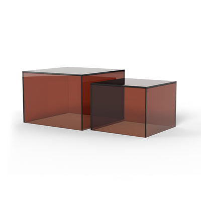 Quadrato Set of Two Coffee Tables, Modern Style – Amber