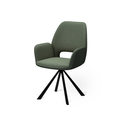 Fente Set of Two Swivel Chairs with Armrests, Modern Style – Olive Green