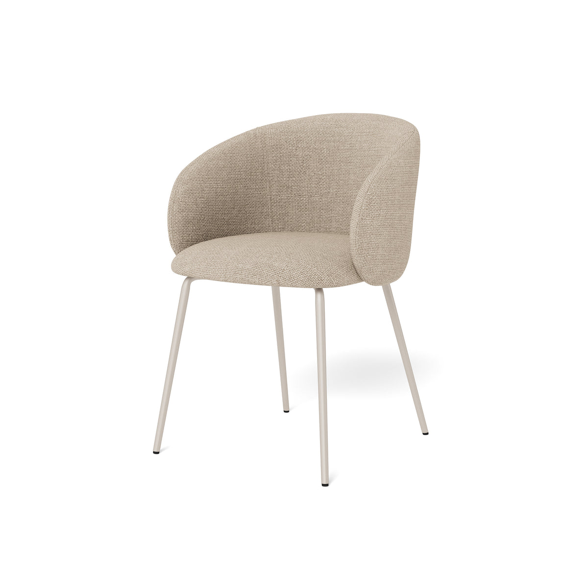 Delmo Set of Two Dining Chairs, Modern Style – Light Beige (white legs)