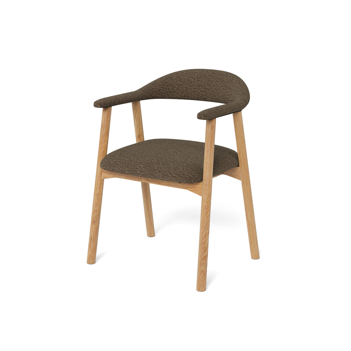 Hikari Komfort Set of Two Chairs with Armrests, Scandinavian Style – Dark Brown