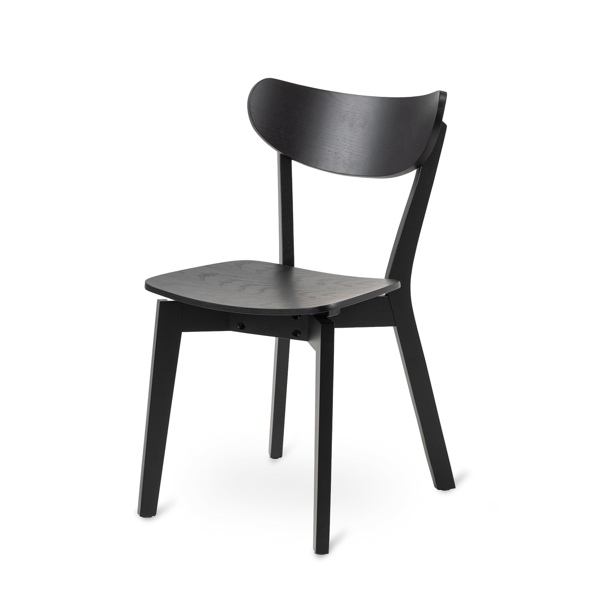 Krel Set of Two Wooden Chairs, Scandinavian Style – Matte Black