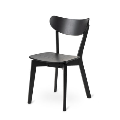 Krel Set of Two Wooden Chairs, Scandinavian Style – Matte Black