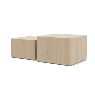 Quadrato Set of Two Coffee Tables, Modern Organic Style – Light Wood