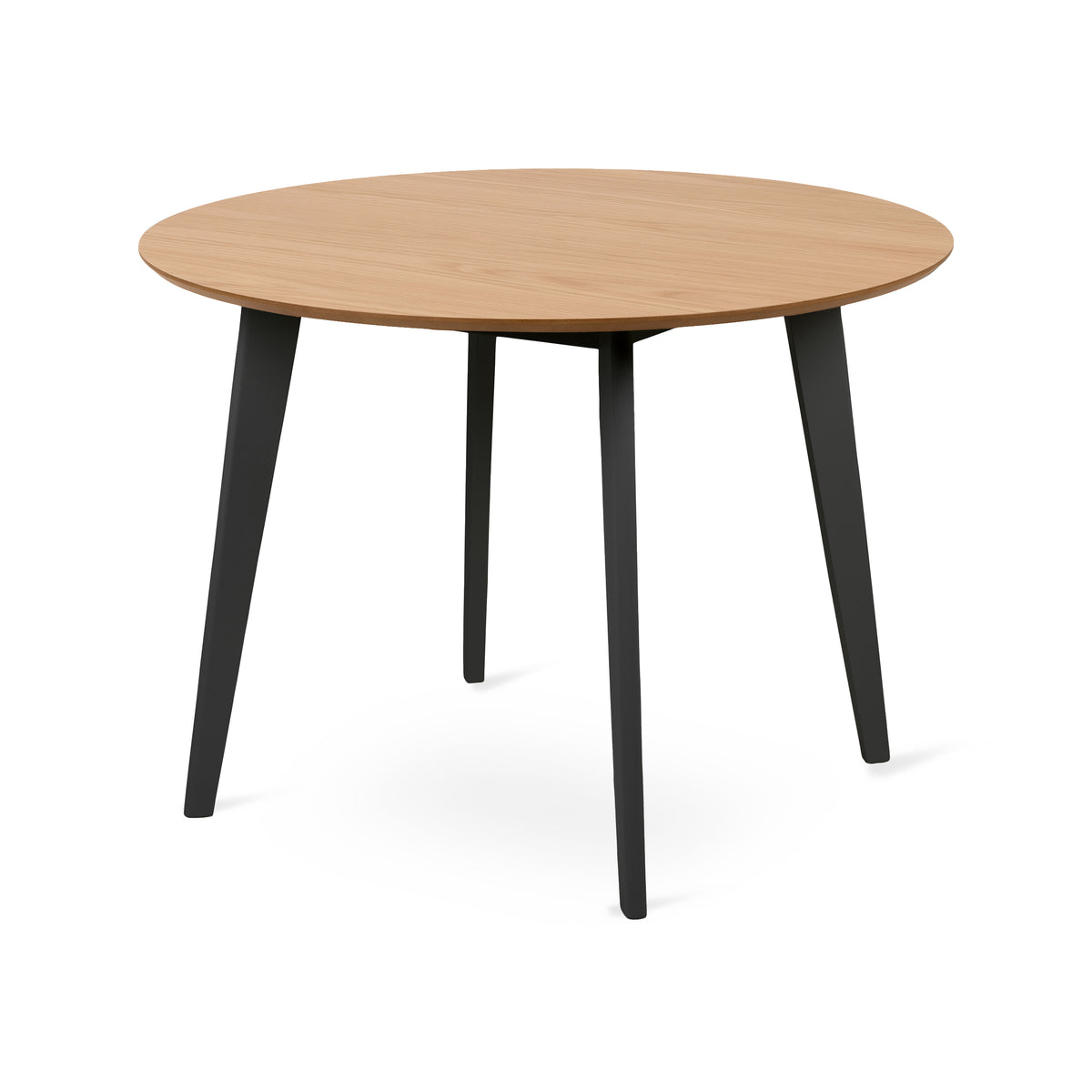 Krel Round Dining Table 105x76 cm, Scandinavian Style – Natural Oak (black legs)