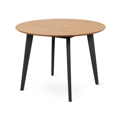 Krel Round Dining Table 105x76 cm, Scandinavian Style – Natural Oak (black legs)