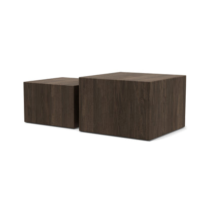 Quadrato Set of Two Coffee Tables, Modern Organic Style – Dark Wood
