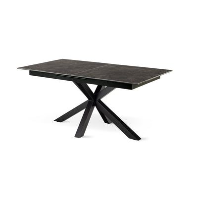 Lorrins Extendable Dining Table 168–210x76 cm, Modern Style – Dark Graphite