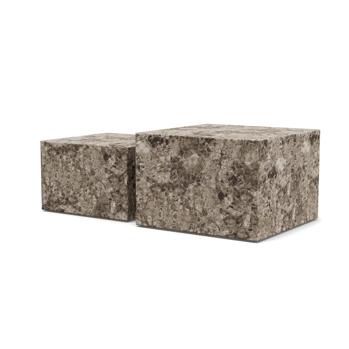 Quadrato Set of Two Coffee Tables, Modern Organic Style – Stone