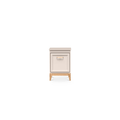 Serena Bedside Table 45x62 on Oak Legs, Modern Classic Style – front view