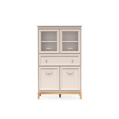 Serena Display Cabinet 92x151 with Glass Fronts, Modern Classic Style – front view