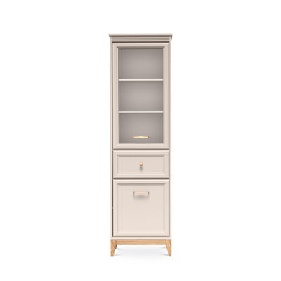 Serena-vitrinekast 55x193 met glazen deuren in modern-klassieke stijl - vooraanzicht
