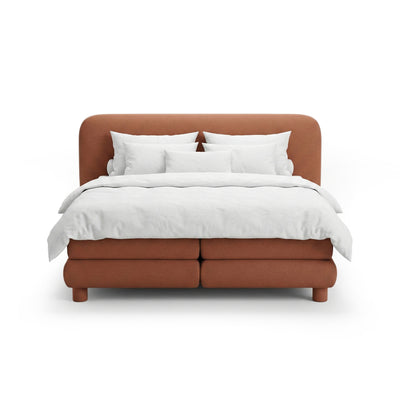 Continental Divan Bed with a Rounded Headboard in Modern Organic Style | Portela