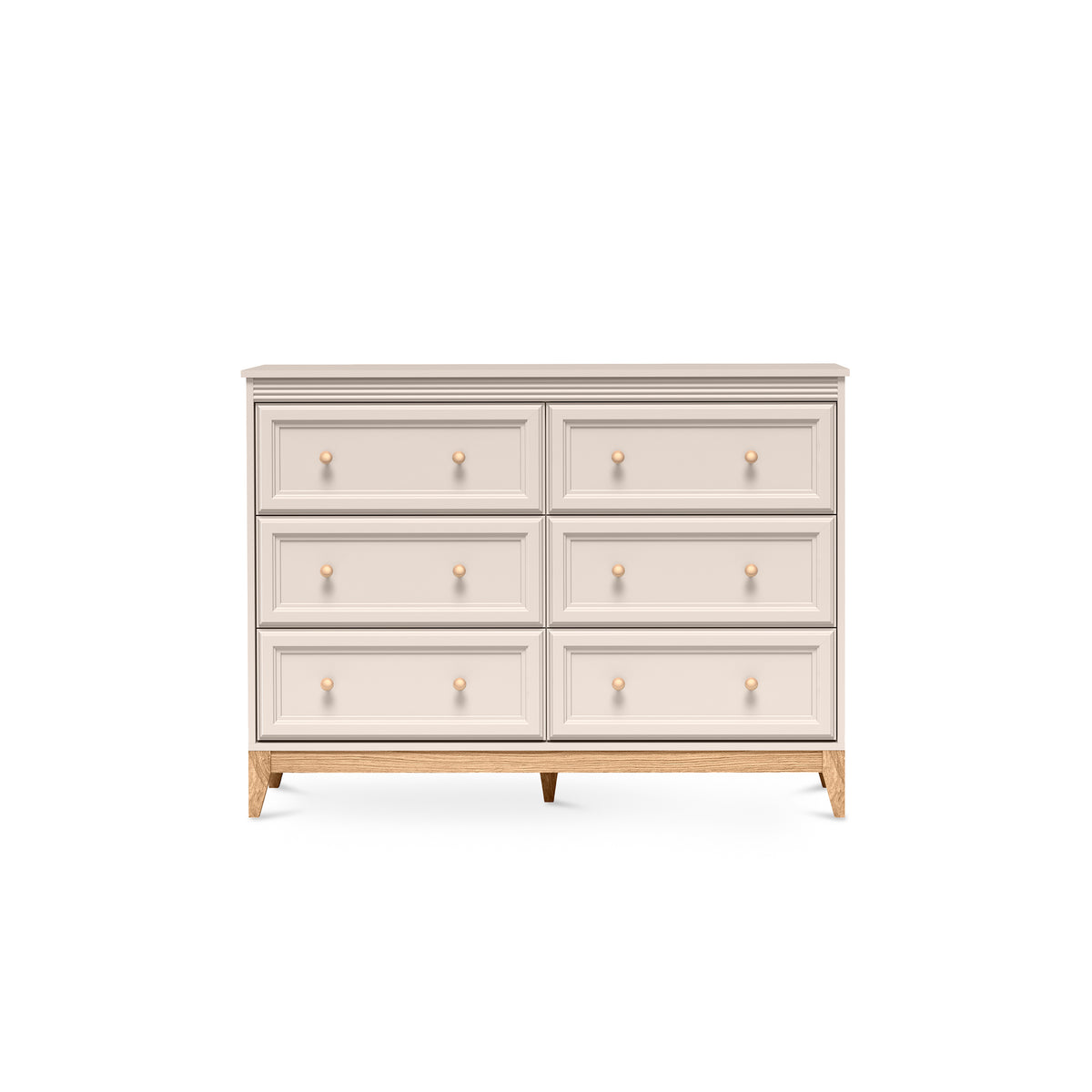 Ladekast Serena 136x100 met 6 laden in modern classic-stijl - vooraanzicht