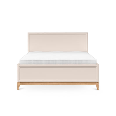 Serena-bed met opbergruimte en een gefreesd hoofdbord in modern classic-stijl – vooraanzicht