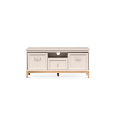 Serena TV Unit 136x62 with Fluted Fronts, Modern Classic Style – front view