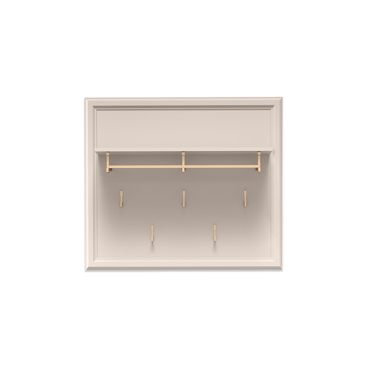 Serena Wall Panel 100x92 with Hooks and Shelf, Classic Style – front view