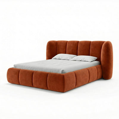Ventara Upholstered Ottoman Bed with Vertical Tufting and Storage 140x200, 160x200 and 180x200, Soft Modern Style – angled view | Pillovely