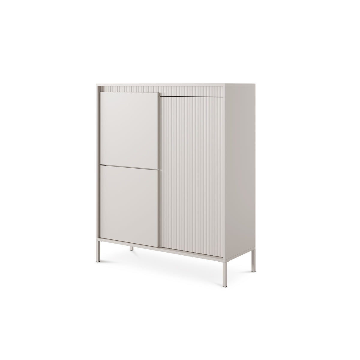 Senra 3-door Sideboard 104x123, Japandi Style – angled view | Pillovely