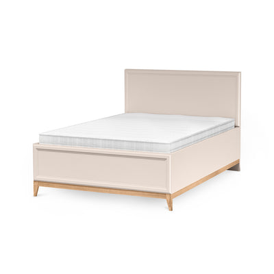 Bed Serena 140x200 en 160x200 met opbergruimte en een gefreesd hoofdbord in modern classic-stijl – schuin zicht | Pillovely