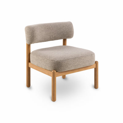 Shepy Lounge Chair with Bouclé Upholstery, Modern Style – angled view | Pillovely