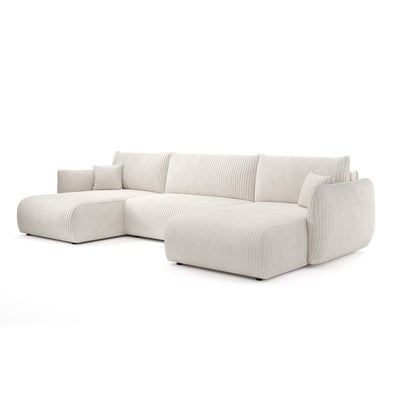 Alloro U Shaped Corner Sofa Bed with Storage, Sleeping Area 145x302 – angled view | Pillovely
