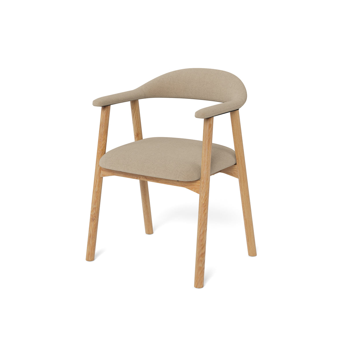 Hikari Komfort Set of Two Chairs with Armrests, Scandinavian Style – angled view