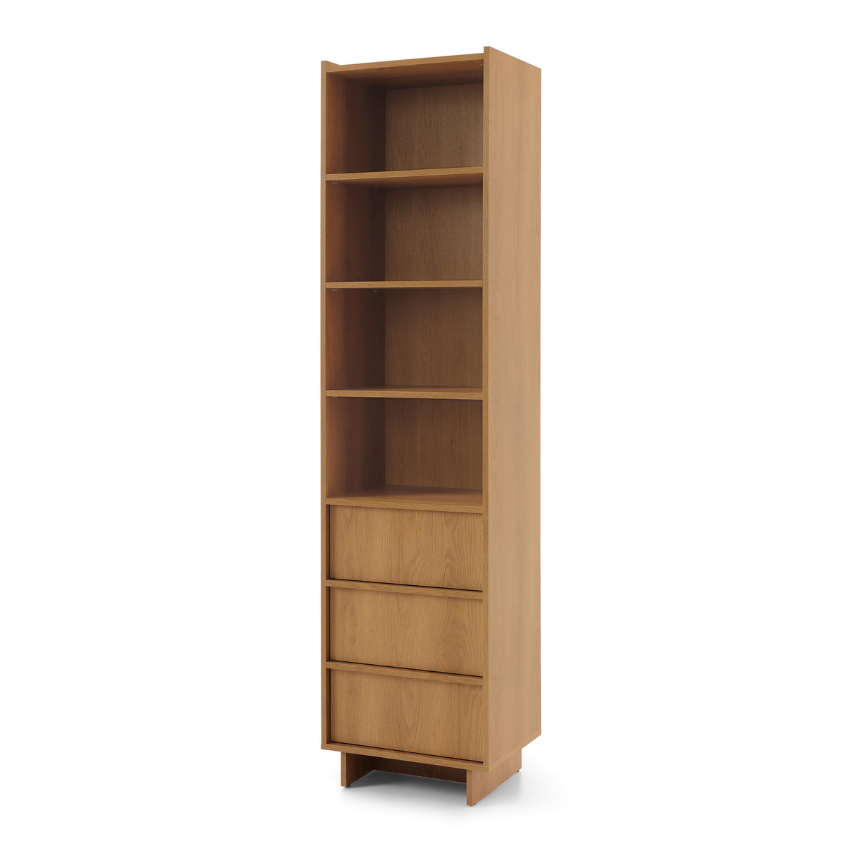 Kiyro Tall Bookcase 50x201, Japandi Style – angled view | Pillovely